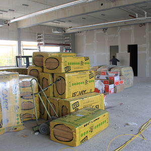 … time to install the insulation, which is still stored in the future Sales Office.