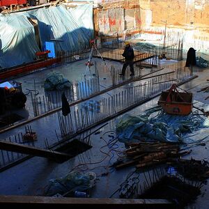 Preparations to set up the walls started…