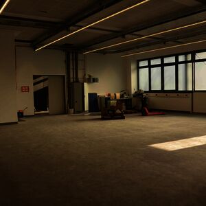 The relocation finally starts. The first machine seems to be lost in the new production hall.