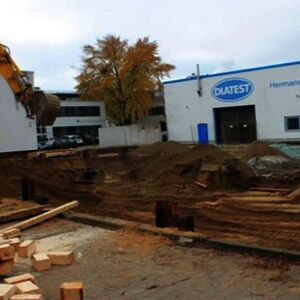 … Afterwards the more than 4 m deep ditch for the foundation of the new building was ditched.
