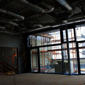… while the screed in training room I dries slowly.