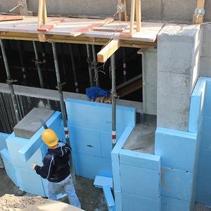 … the perimeter insulation for the basement is attached.