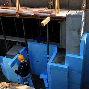 … the perimeter insulation for the basement is attached.