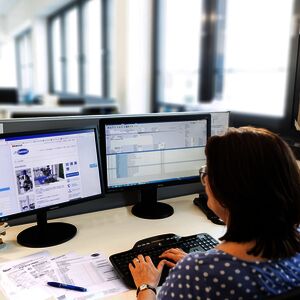 Let's jump to the second floor, to the sales and technical office rooms. From here, people talk to all the world, write quotations, process orders and occasionally share a pizza at lunchtime.