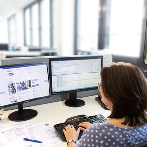 Let's jump to the second floor, to the sales and technical office rooms. From here, people talk to all the world, write quotations, process orders and occasionally share a pizza at lunchtime.