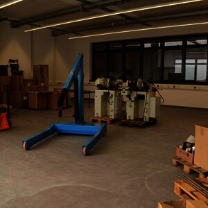 During the course of the day more and more machines are installed in the production hall