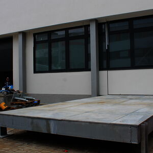 This solid platform helps to bring the heavy machinery into the new production hall…