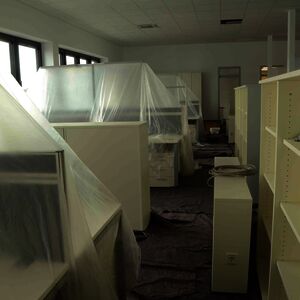 …while the future office floor is still calm and quiet.