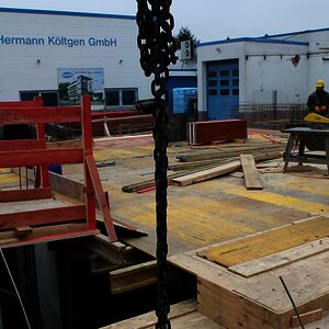 … shortly afterwards you can walk on the temporary basement roof
