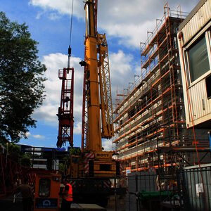… and then transported away. Now the interior construction can start!